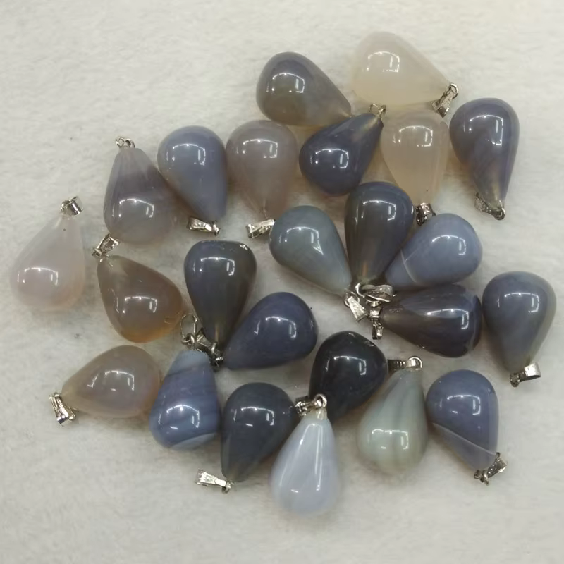 Natural Stone Pendants Water Drop Mixed Colorful Quartz Crystal Chakra Reiki Healing Agates Stone Ch