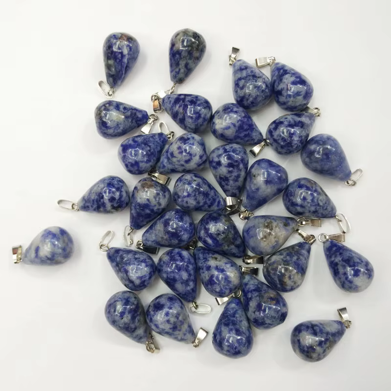 Natural Stone Pendants Water Drop Mixed Colorful Quartz Crystal Chakra Reiki Healing Agates Stone Ch