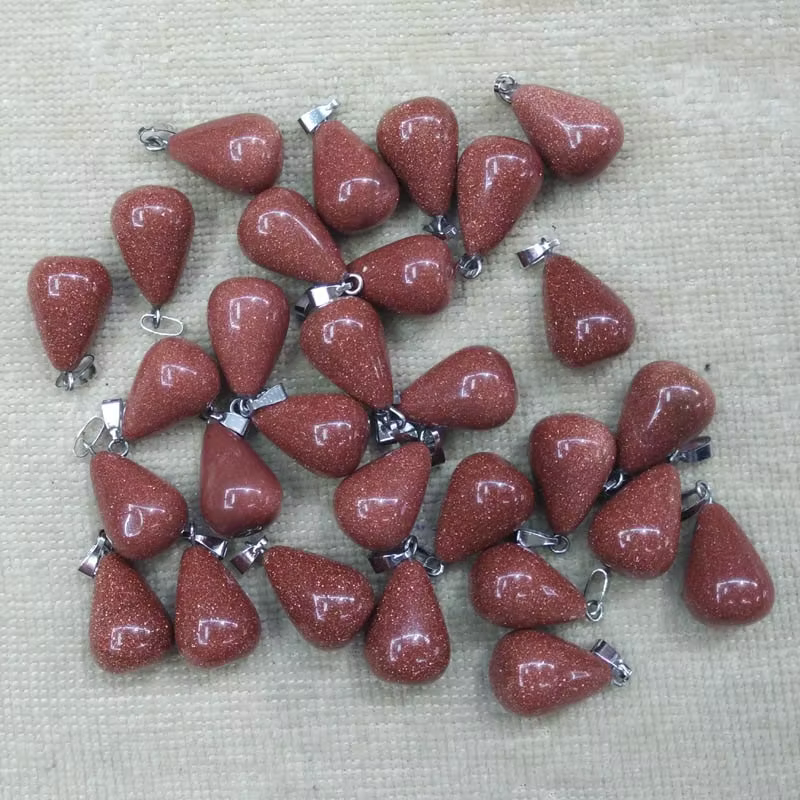 Natural Stone Pendants Water Drop Mixed Colorful Quartz Crystal Chakra Reiki Healing Agates Stone Ch