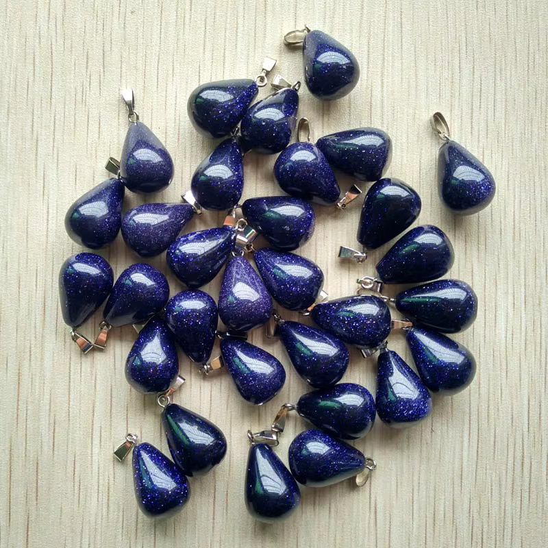 Natural Stone Pendants Water Drop Mixed Colorful Quartz Crystal Chakra Reiki Healing Agates Stone Ch