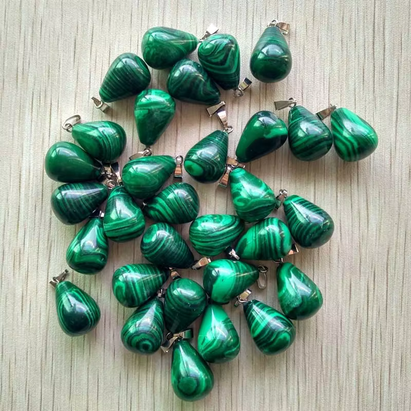 Natural Stone Pendants Water Drop Mixed Colorful Quartz Crystal Chakra Reiki Healing Agates Stone Ch