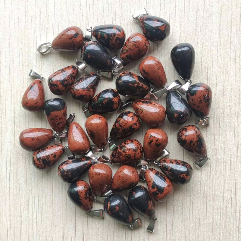Natural Stone Pendants Water Drop Mixed Colorful Quartz Crystal Chakra Reiki Healing Agates Stone Ch