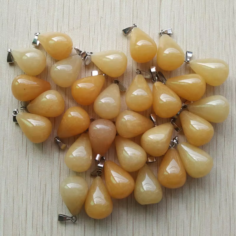Natural Stone Pendants Water Drop Mixed Colorful Quartz Crystal Chakra Reiki Healing Agates Stone Ch