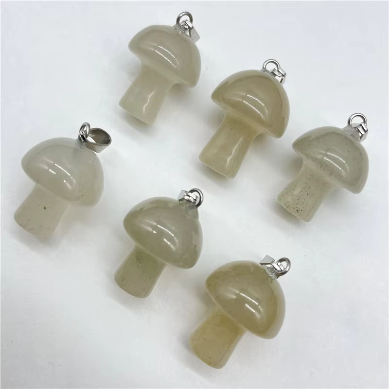 Fashionable Mini Mushroom Pendant Necklace Accessories DIY natural crystal stone pendant