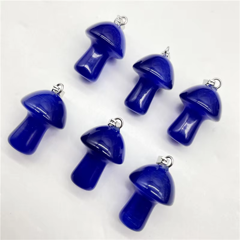 Fashionable Mini Mushroom Pendant Necklace Accessories DIY natural crystal stone pendant