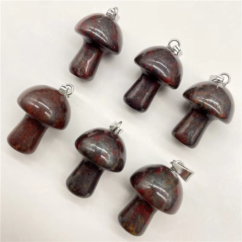 Fashionable Mini Mushroom Pendant Necklace Accessories DIY natural crystal stone pendant
