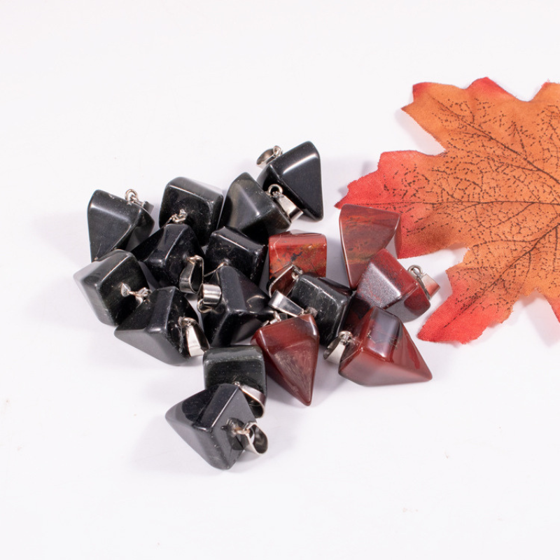 Charms Assorted Four Square Pyramid Rhombus Beads Pendants Natural Stone Pendants For Jewelry Making
