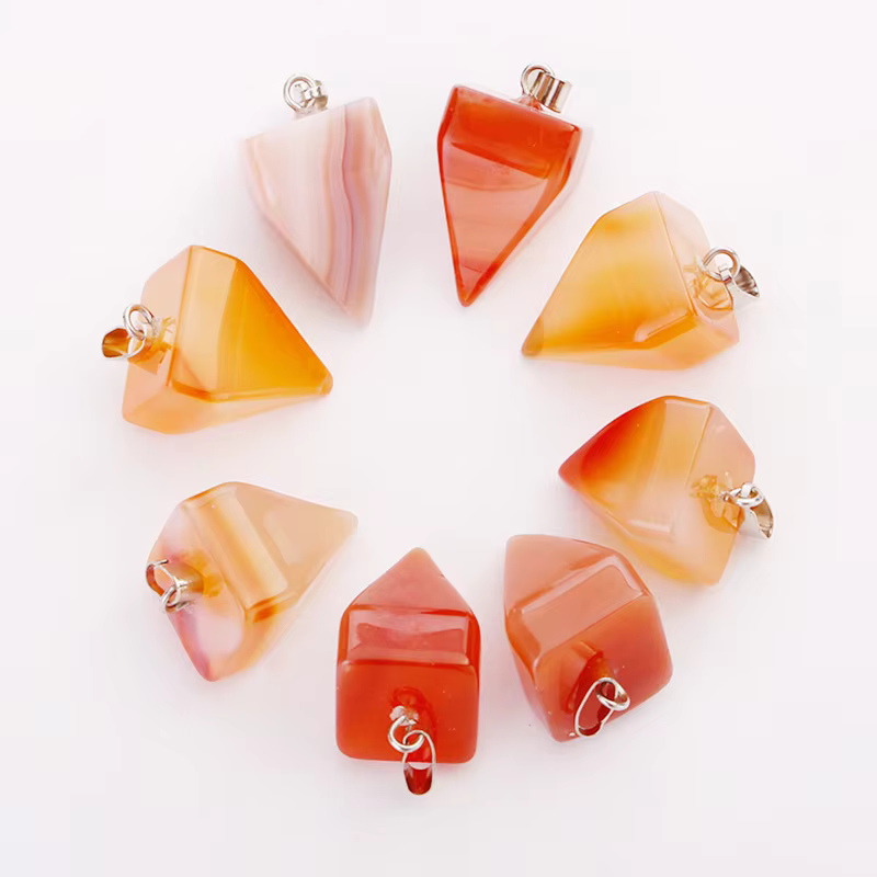 Charms Assorted Four Square Pyramid Rhombus Beads Pendants Natural Stone Pendants For Jewelry Making