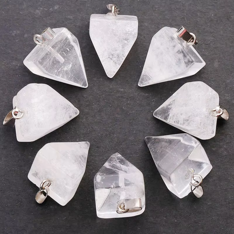 Charms Assorted Four Square Pyramid Rhombus Beads Pendants Natural Stone Pendants For Jewelry Making