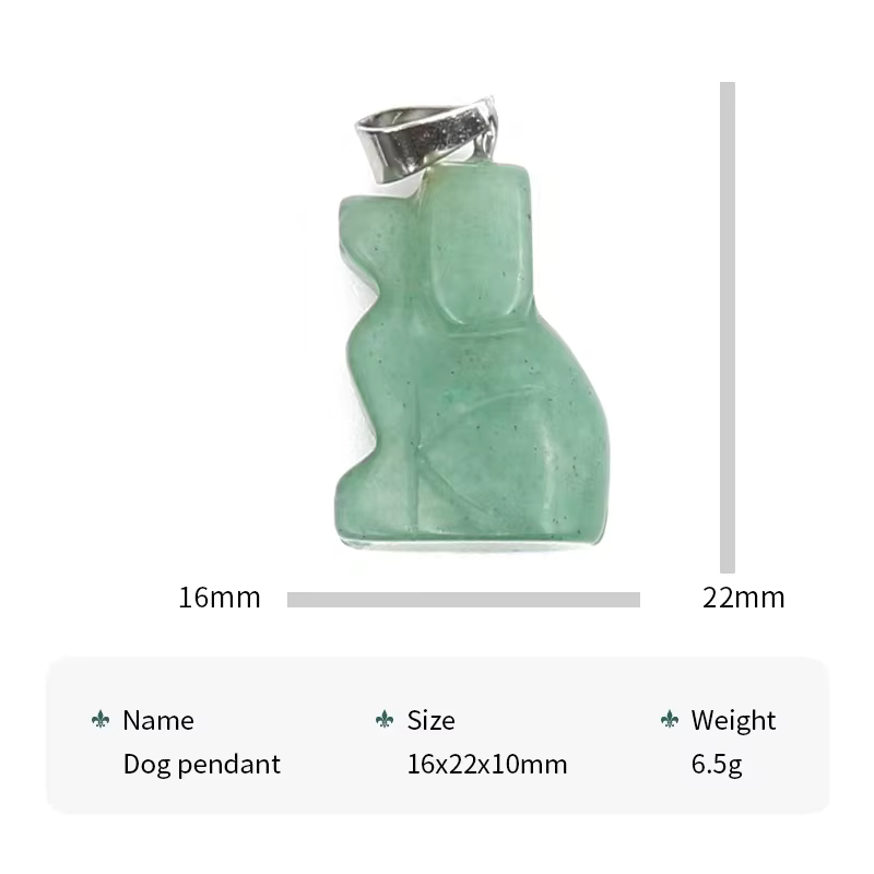 Carving Dog Pendant Natural Healing Stone Dog Crystal Pendants Charms For Jewelry Making