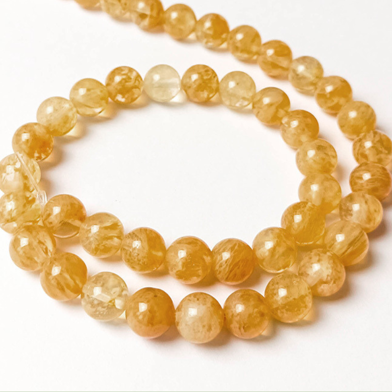 Natural Tea Watermelon Crystal Stone Beads Round Loose Crystal Quartz Beads For Jewelry Making