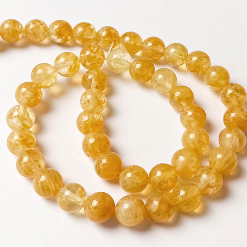 Natural Tea Watermelon Crystal Stone Beads Round Loose Crystal Quartz Beads For Jewelry Making