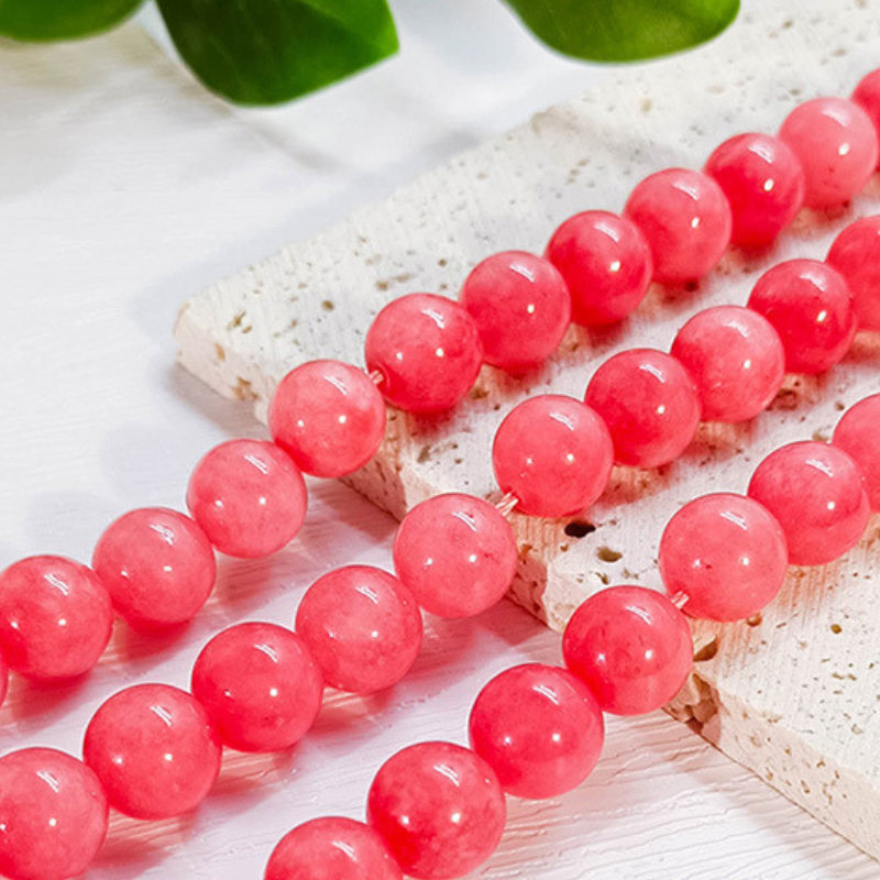 Polished Gemstone Loose Beads Round Gem Rhodochrosite Beads for Jewelry Making 6mm 8mm 10mm