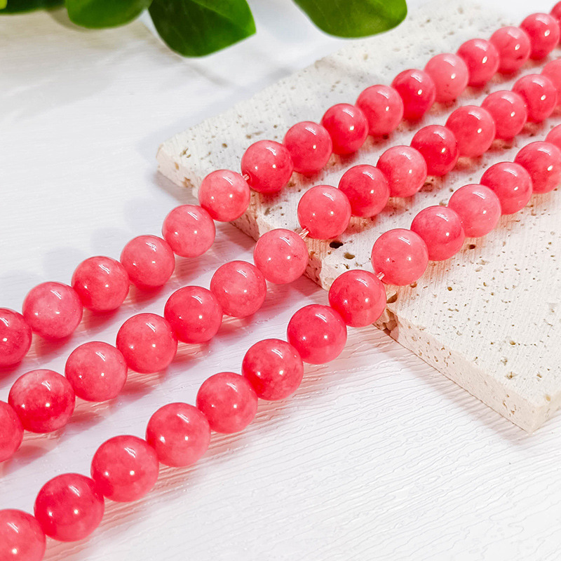 Polished Gemstone Loose Beads Round Gem Rhodochrosite Beads for Jewelry Making 6mm 8mm 10mm