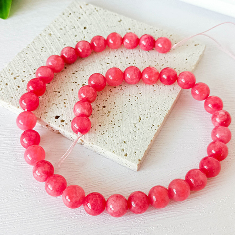 Polished Gemstone Loose Beads Round Gem Rhodochrosite Beads for Jewelry Making 6mm 8mm 10mm