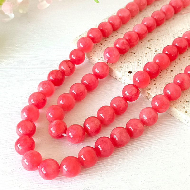 Polished Gemstone Loose Beads Round Gem Rhodochrosite Beads for Jewelry Making 6mm 8mm 10mm