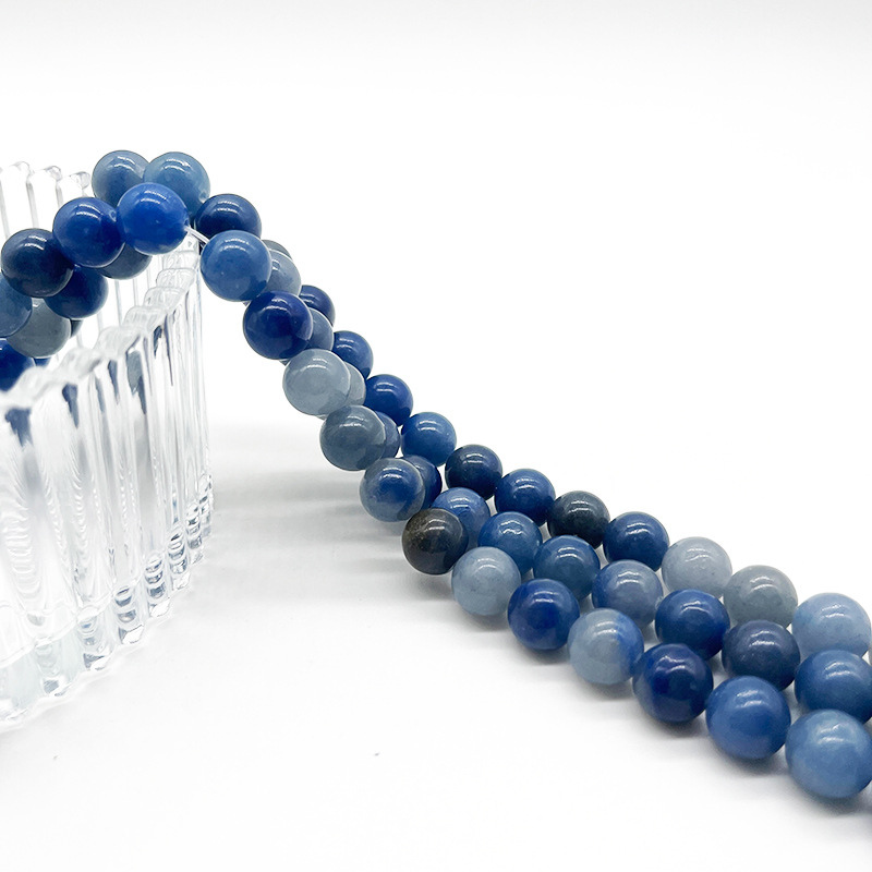 8mm Natural Blue Aventurine Gemstone Round Spacer Loose Stone Beads for Jewelry Making