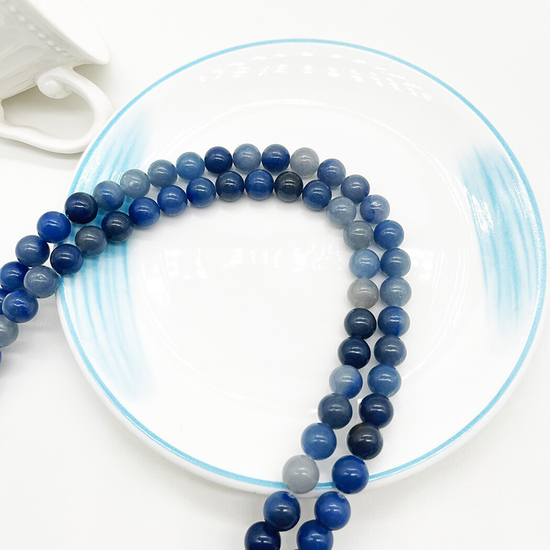 8mm Natural Blue Aventurine Gemstone Round Spacer Loose Stone Beads for Jewelry Making