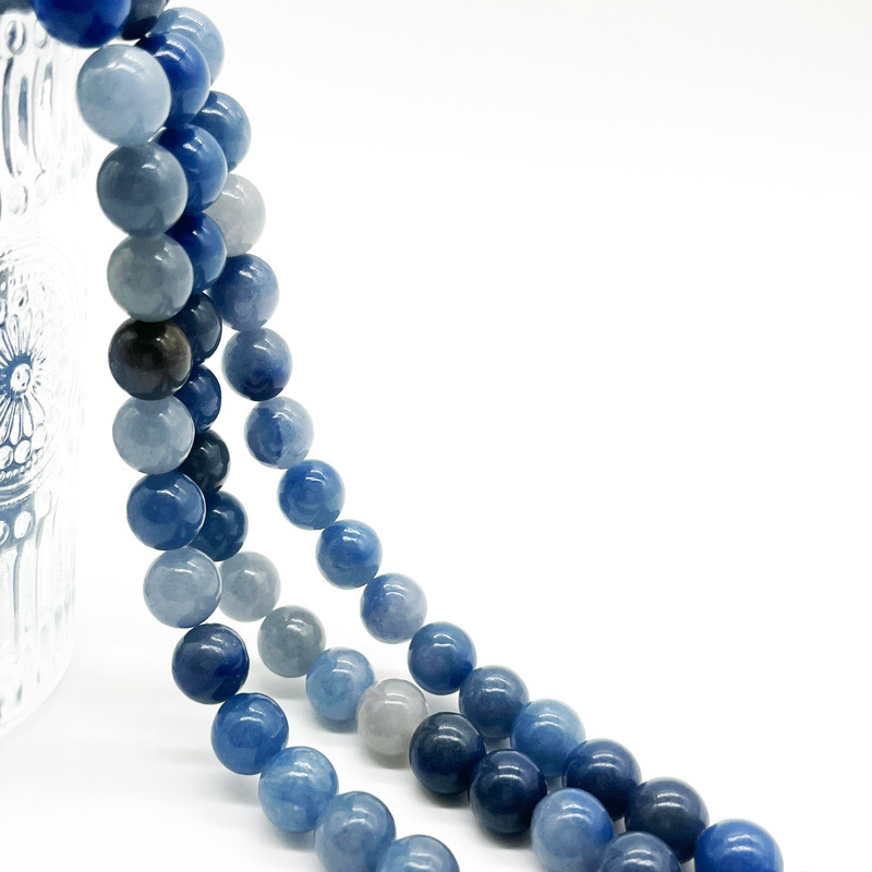 8mm Natural Blue Aventurine Gemstone Round Spacer Loose Stone Beads for Jewelry Making