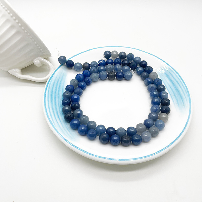 8mm Natural Blue Aventurine Gemstone Round Spacer Loose Stone Beads for Jewelry Making