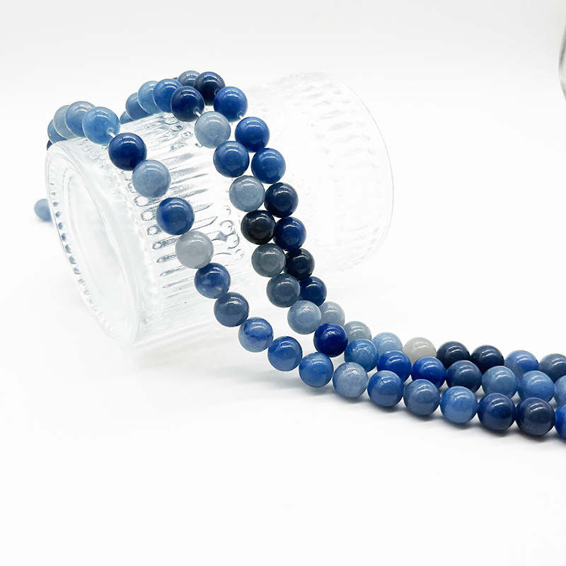 8mm Natural Blue Aventurine Gemstone Round Spacer Loose Stone Beads for Jewelry Making