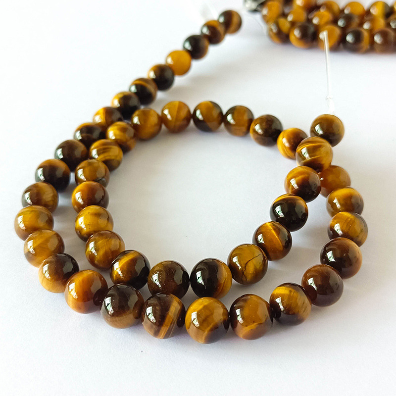 Natural Tiger Eye Stone Beads 6mm 8mm 10mm Smooth Round Natural Stone Healing Loose Gemstone 