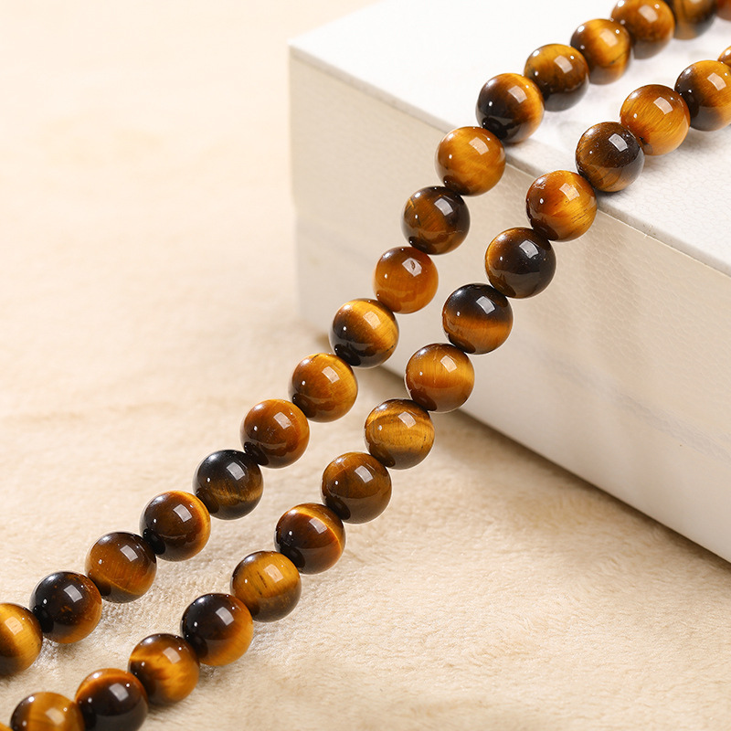 Natural Tiger Eye Stone Beads 6mm 8mm 10mm Smooth Round Natural Stone Healing Loose Gemstone 