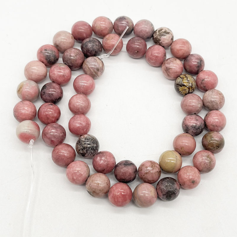 Stone Beads Rhodonite Beads Strand Stone Jewelry Loose Smooth Gemstone Healing Crystal Necklace Bead