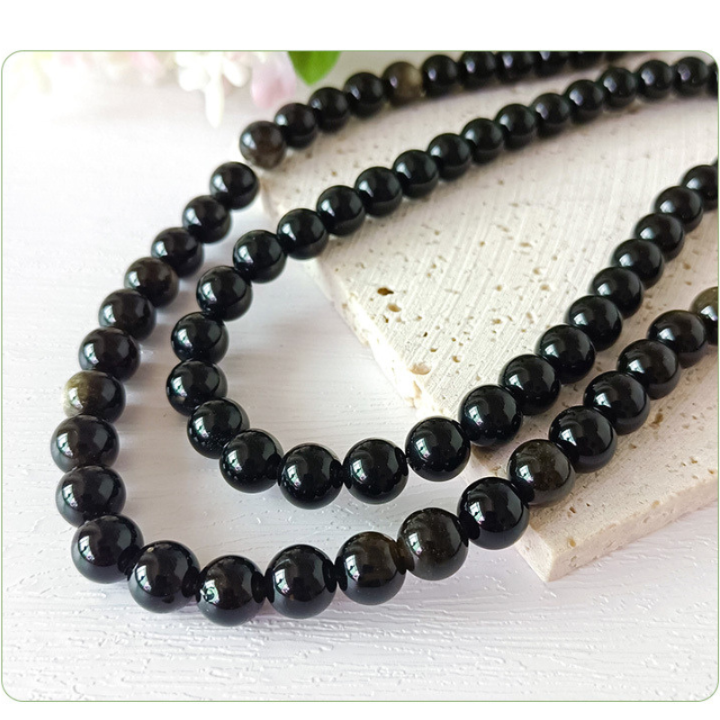 Unique Design Quality Natural Obsidian Golden Color Loose Gemstone Beads For Making Craft Item