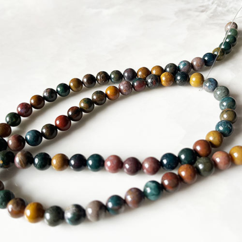Natural Ocean Jasper Rosary Gemstone Beads