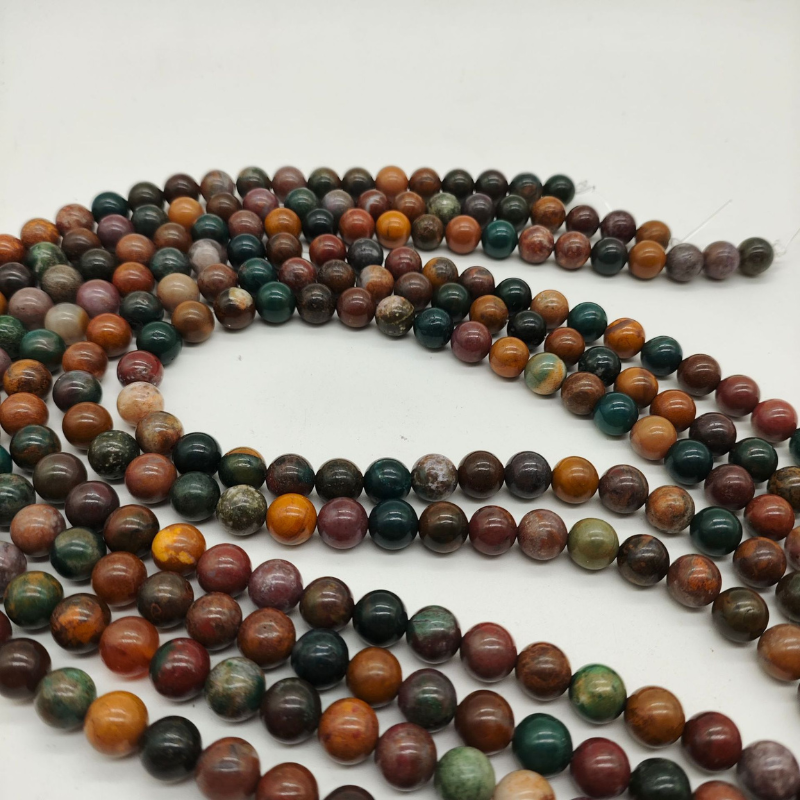Natural Ocean Jasper Rosary Gemstone Beads