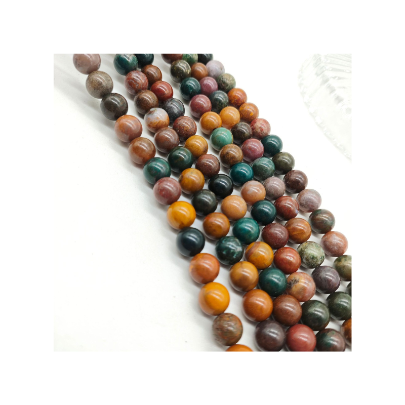 Natural Ocean Jasper Rosary Gemstone Beads