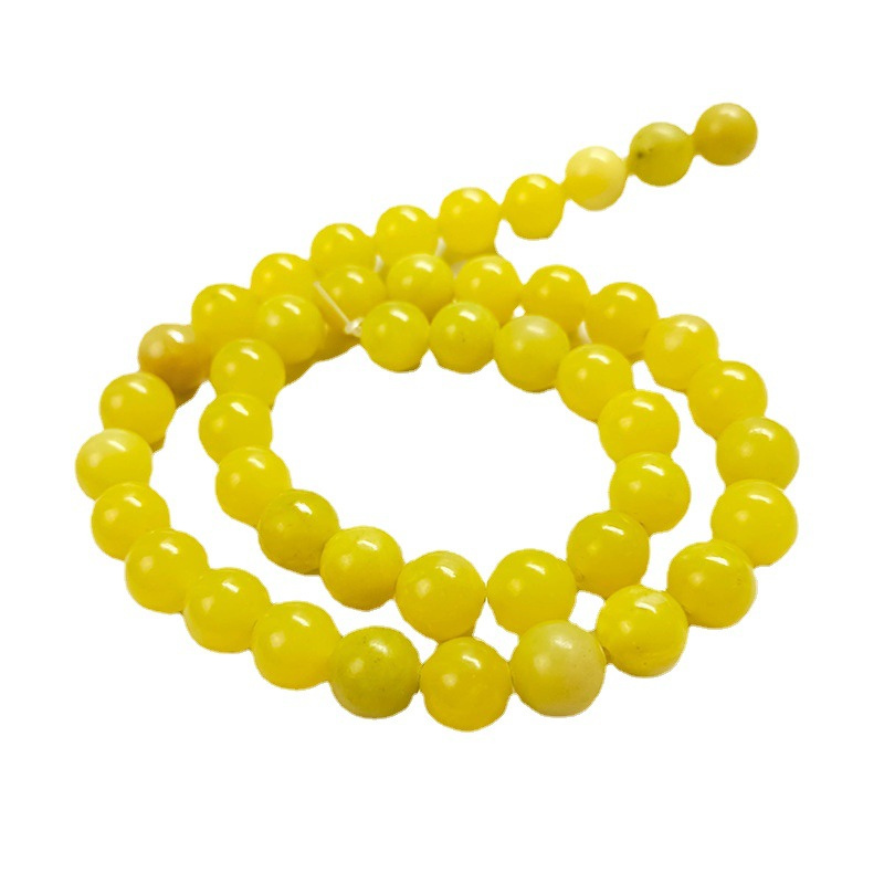 Natural Gemstone Loose Round Beads Yellow Colour Jasper Lemon Jade beads for Jewelry Making