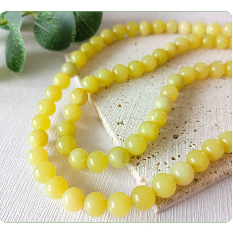 Natural Gemstone Loose Round Beads Yellow Colour Jasper Lemon Jade beads for Jewelry Making