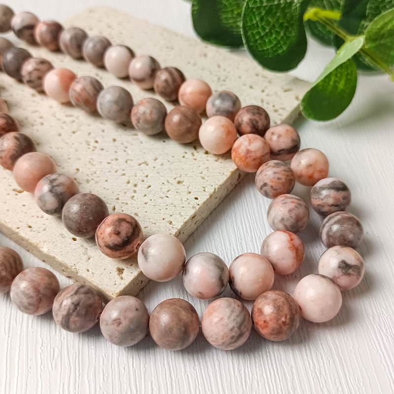 Pink Zebra Jasper Wholesale Constantly High Quality Natural Gemstone Smooth Loose Round