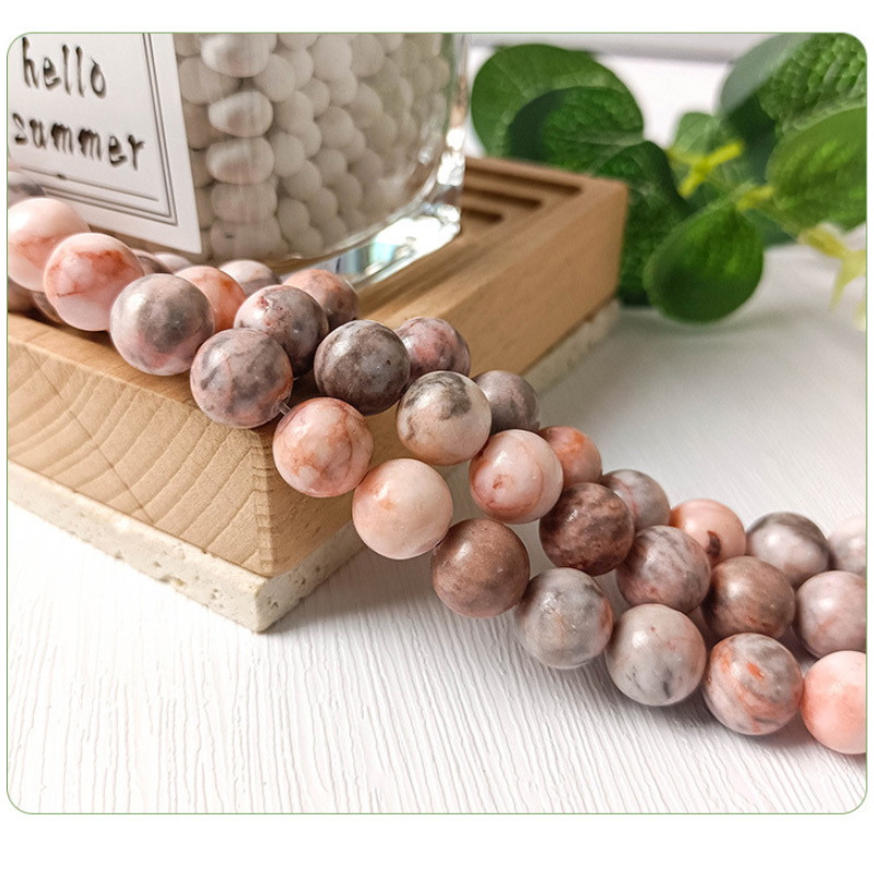 Pink Zebra Jasper Wholesale Constantly High Quality Natural Gemstone Smooth Loose Round