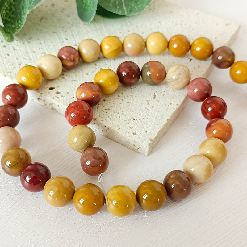 Natural Mookaite Jasper Beads Round Loose Gemstone Beads for Jewelry Making DIY Bracelet Necklace