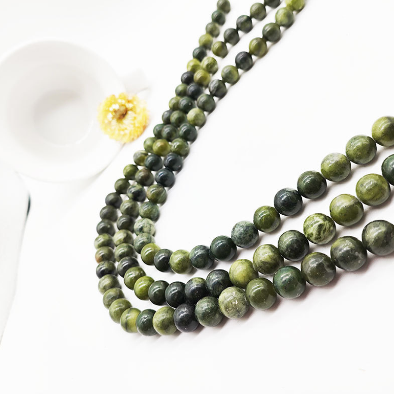 Loose Bead Southern Jade Gemstone Jewelry Making Wholesale Natural Round Stone Bead for Jewelry