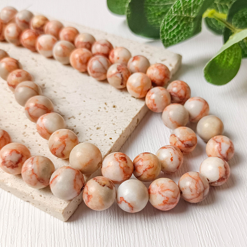 Natural Red Spider Web Jasper Stone Round 8mm Beads Line For Making Jewellery 