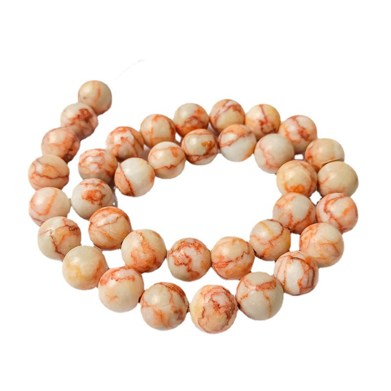 Natural Red Spider Web Jasper Stone Round 8mm Beads Line For Making Jewellery 
