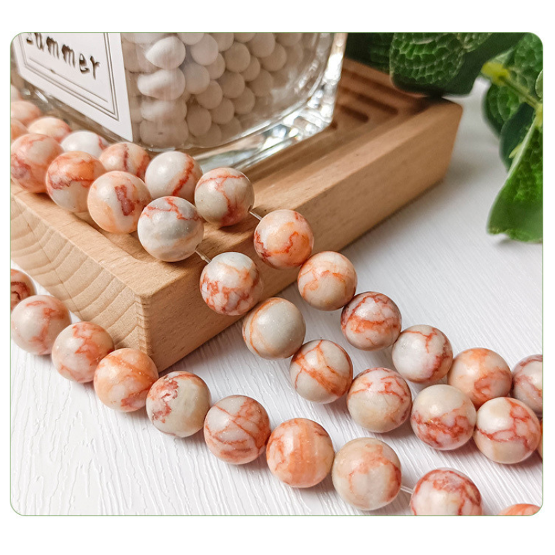 Natural Red Spider Web Jasper Stone Round 8mm Beads Line For Making Jewellery 