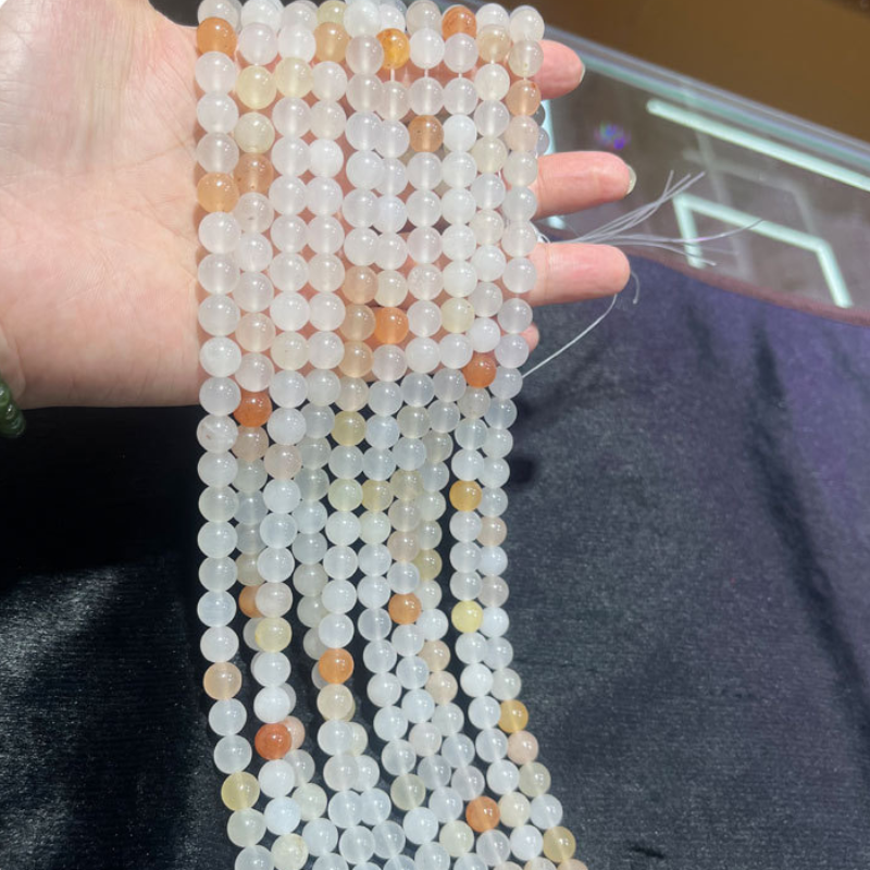 Loose Bulk Australia Multi Yellow White Round Gemstone Strands Stone Beads for DIY Jewelry Making