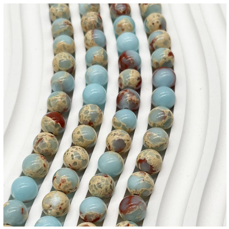 New Fashion Shoushan Stone Bead Snakeskin Jasper Natural Gemstone Loose Beads For Jewelry Making