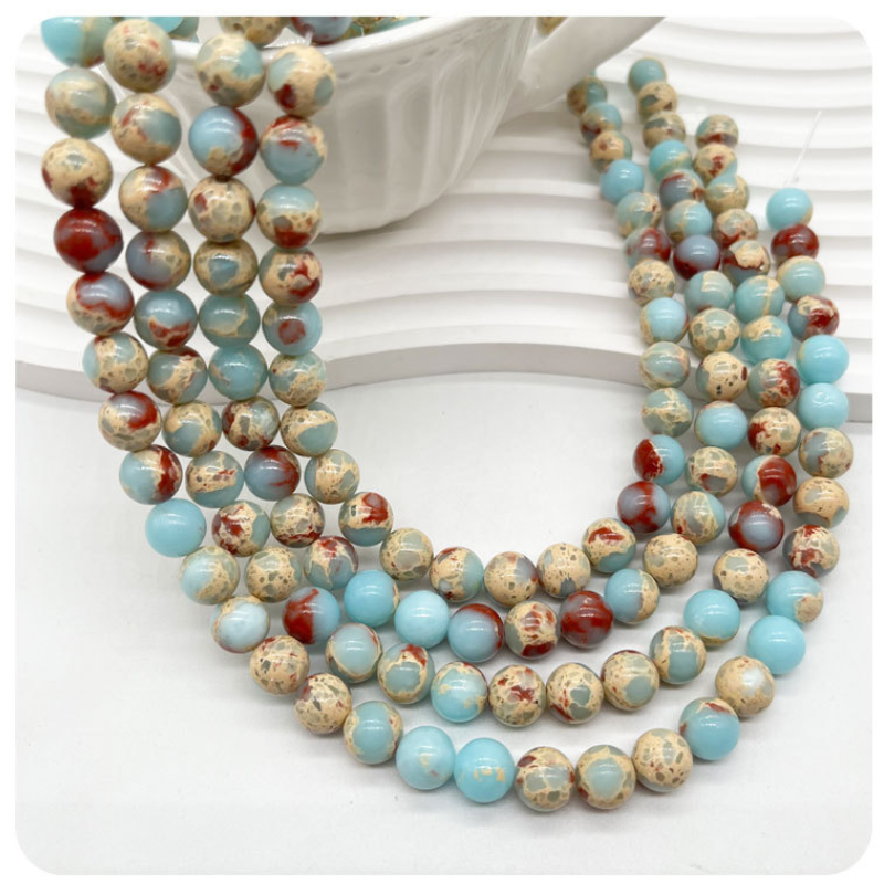 New Fashion Shoushan Stone Bead Snakeskin Jasper Natural Gemstone Loose Beads For Jewelry Making
