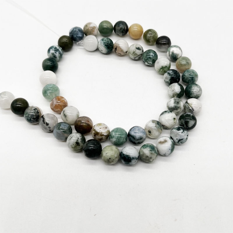 Moss Agate High GRADE Natural Nature Stone Gemstone Smooth Loose Round Beads Green Moss Agate