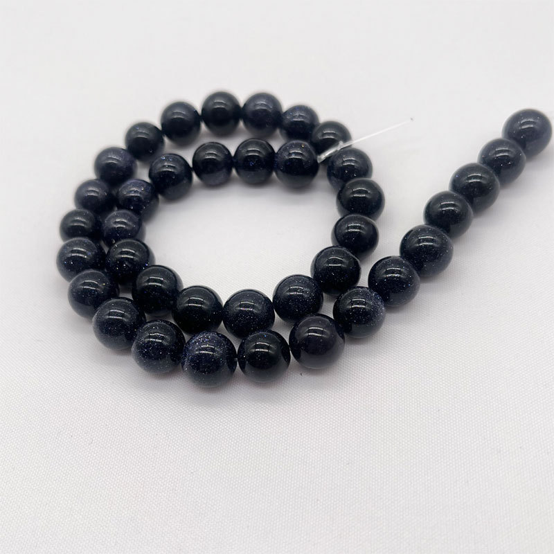 Blue Sand Stone Round Loose Spacer Beads For Jewelry Making DIY Bracelet Earring Accessories 
