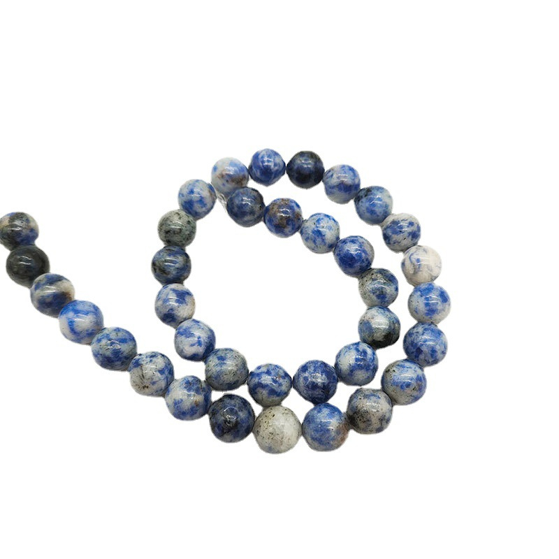 Natural Blue Spot Jasper Gemstone Loose Beads Strands Healing Crystals Beads Bracelet Jewelry Making