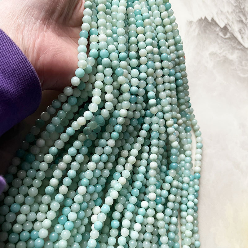 Loose Gemstone Beads Amazonite Natural Stones For Jewelry Making Beads For Bracelets And Necklace 