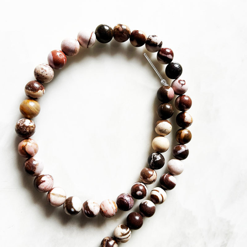  Australia Zebra Jasper Beads Strand Stone Loose Smooth Gemstone Healing Crystal Necklace Beads