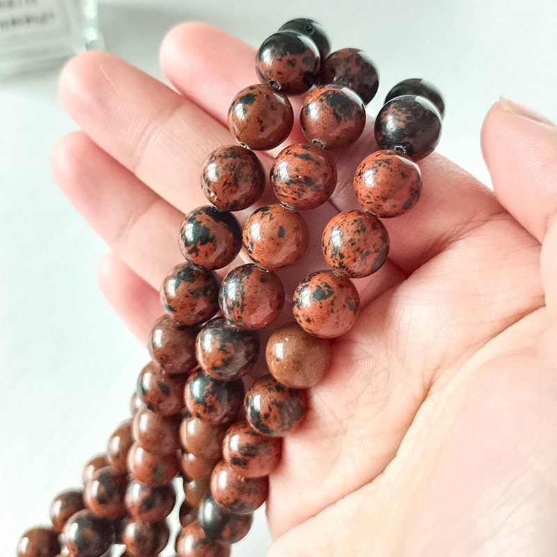 Natural Mahogany Obsidian Loose Beads for Jewelry Making Manufacturers Wholesale Stone Beads 